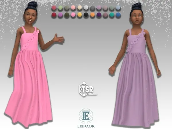 Alpha erinaok girls gown 062025 - The Sims 4 Custom Content