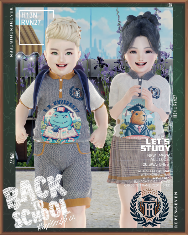 Alpha Toddler's Daycare Polo Printed Summer Uniform by simsfinds - The Sims 4 Custom Content