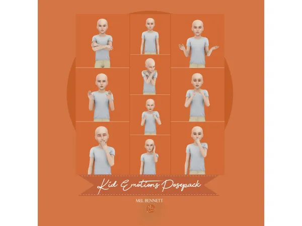 Mix Kid Emotions Posepack - The Sims 4 Custom Content