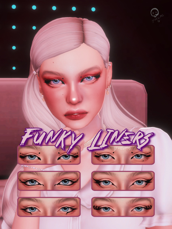 Mix funky liners by simsfinds - The Sims 4 Custom Content