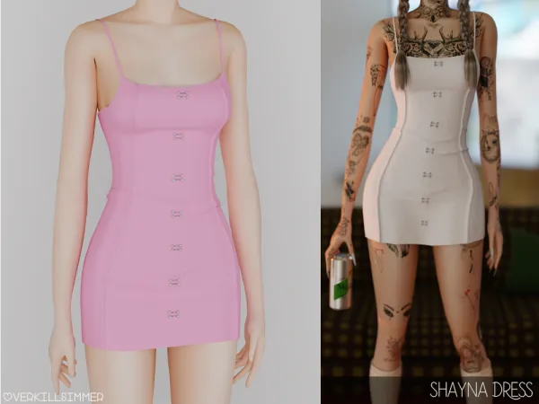 Alpha Shayna dress - The Sims 4 Custom Content