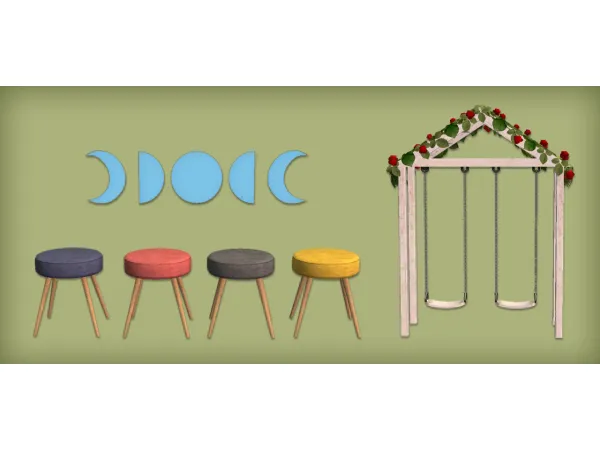 Moon Phases Mirror LaVieEnRose Swing and Exotic Dining Chair V2 for by simsfinds - The Sims 2 Custom Content