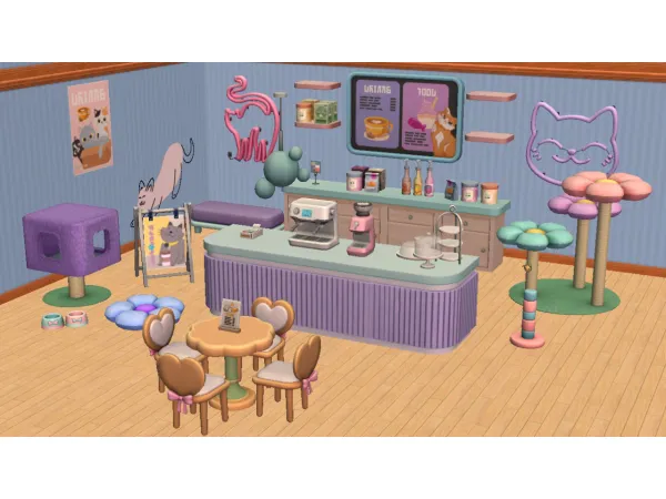 jacky93sims My Purrfect Cat Cafe 5 Set for by simsfinds - The Sims 2 Custom Content