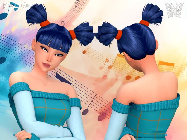 Maxis Match Musa Winx Hair V2 Scrunchie - The Sims 4 Custom Content