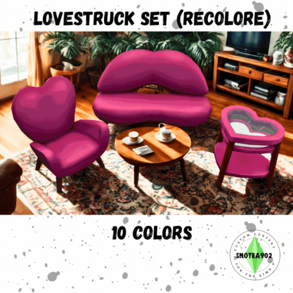Alpha LoveStruck Set ( Recolore ) by simsfinds - The Sims 4 Custom Content