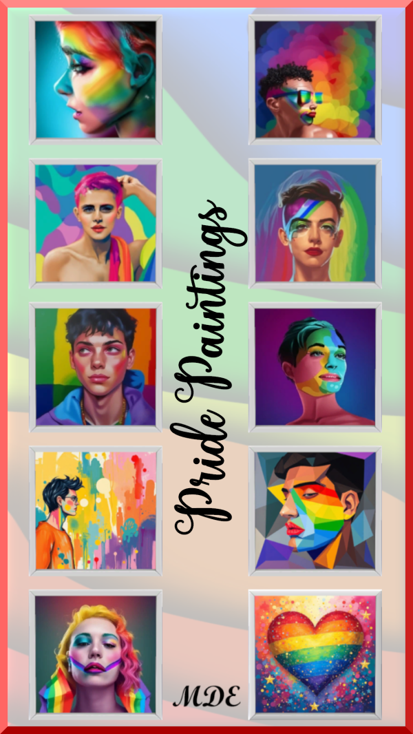 Mix Pride Posters Paintings by mde - The Sims 4 Custom Content