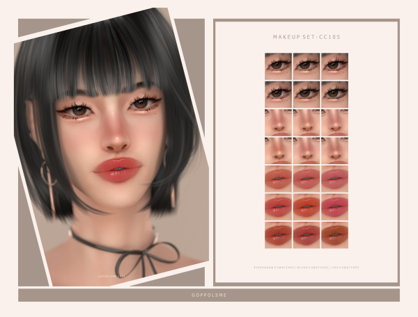 Alpha GPME GOLD MAKEUP SET CC105 by simsfinds - The Sims 4 Custom Content
