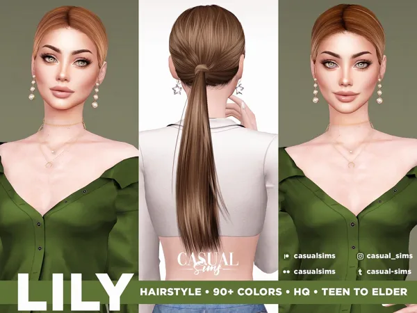 Alpha Lily Hairstyle Version without strands by casualsims - The Sims 4 Custom Content