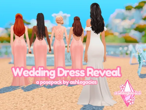 Maxis Match Wedding Dress Reveal Posepack - The Sims 4 Custom Content