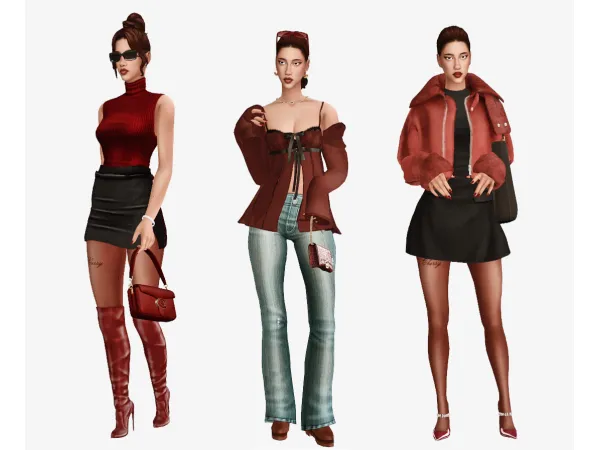 Alpha Cherry Wine Lookbook feat Winona by magnoliadale - The Sims 4 Custom Content
