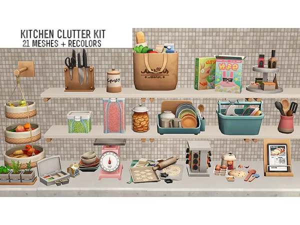 4t2 kitchen clutter kit 21 meshes by linacheries - The Sims 2 Custom Content