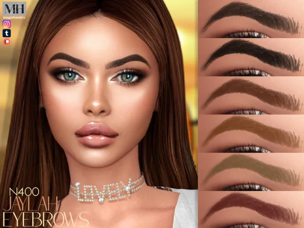 Alpha Jaylah Eyebrows N400 by magichandcc - The Sims 4 Custom Content
