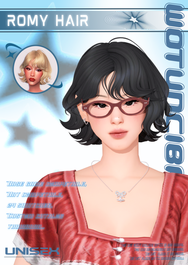 Maxis Match Romy Hair by simsfinds - The Sims 4 Custom Content