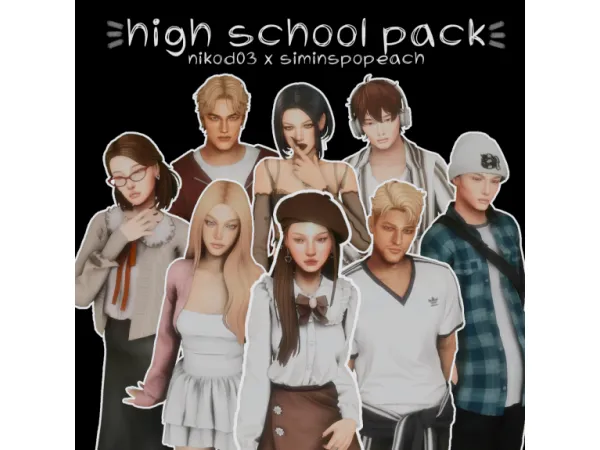 Maxis Match high school pack by nikod03 - The Sims 4 Custom Content