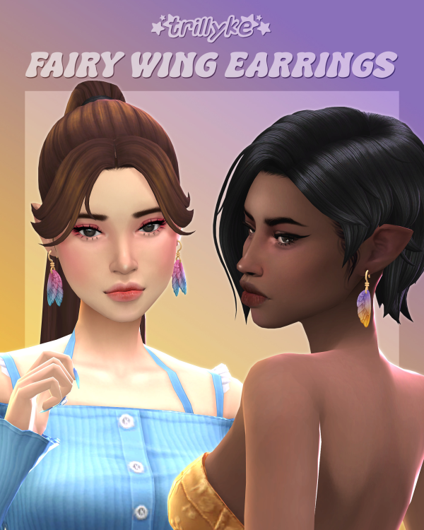Maxis Match Fairy Wing Earrings by simsfinds - The Sims 4 Custom Content