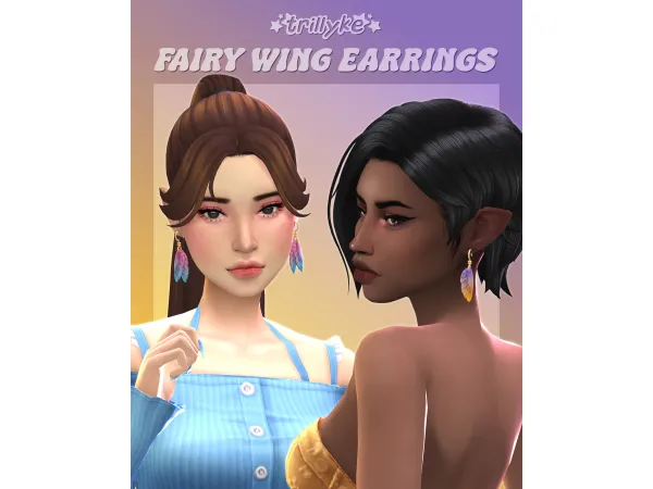 Maxis Match Fairy Wing Earrings by trillyke - The Sims 4 Custom Content