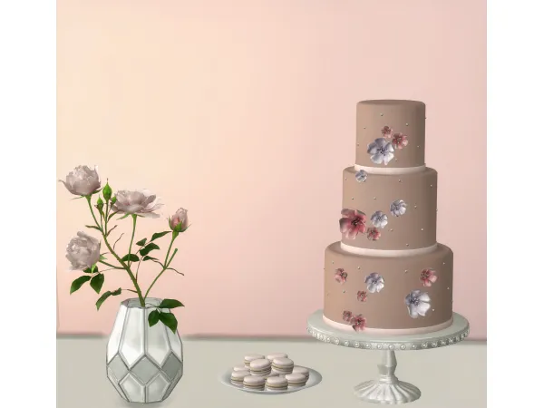 Alpha Spring wedding cake by herasims4 - The Sims 4 Custom Content