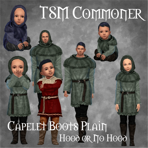 Mix TSM Commoner Capelet Boots Plain by simsfinds - The Sims 4 Custom Content