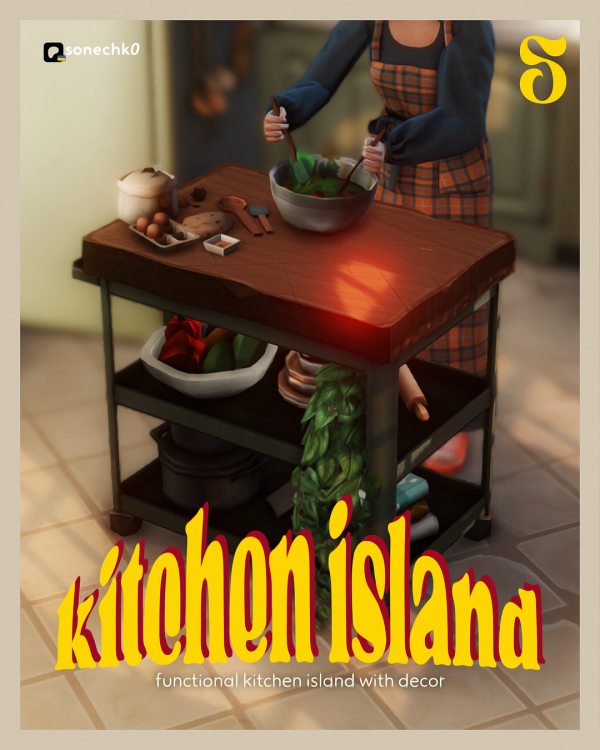 Maxis Match KITCHEN ISLAND by simsfinds - The Sims 4 Custom Content