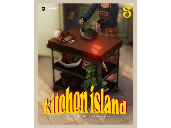 Maxis Match KITCHEN ISLAND by sonechk0 - The Sims 4 Custom Content