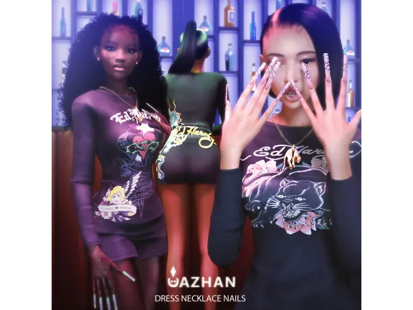 Alpha [ED HARDY DRESS ACC] by cazhancc - The Sims 4 Custom Content