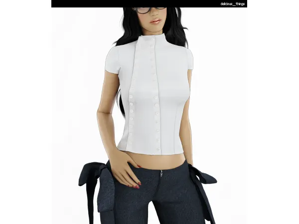 Alpha DELICIOUSTHINGS CASPER THE BRAND POET SHIRT - The Sims 4 Custom Content