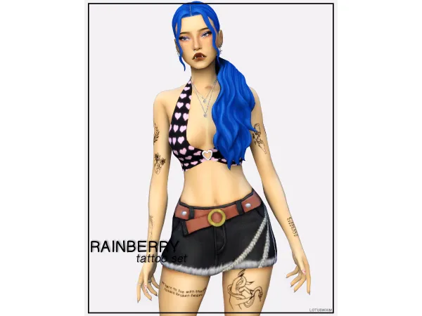 Mix Rainberry Tattoo Set - The Sims 4 Custom Content