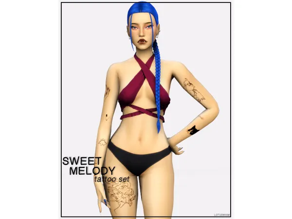 Mix Sweet Melody Tattoo Set - The Sims 4 Custom Content