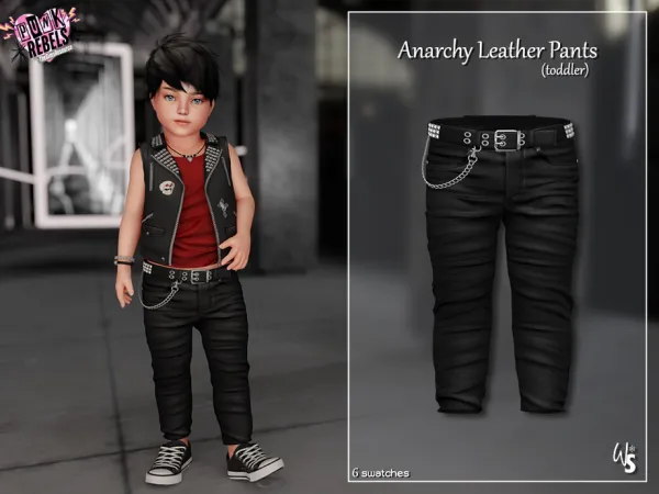 Alpha Anarchy Leather Pants (toddler) - The Sims 4 Custom Content
