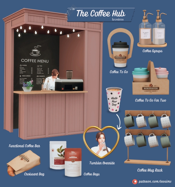 Maxis Match The Coffee Hub by leosims4cc - The Sims 4 Custom Content
