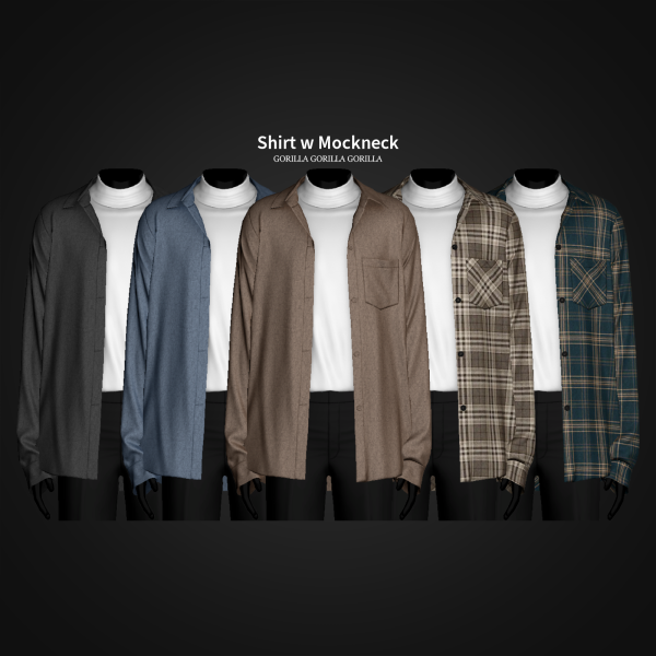 Alpha Shirt w Mockneck by simsfinds - The Sims 4 Custom Content