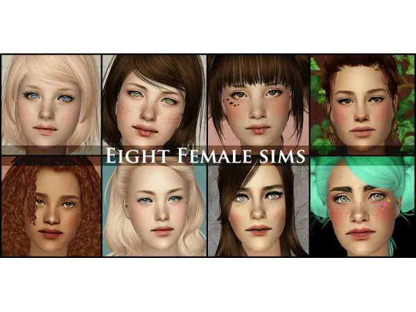 Eight Female Sims sims by lilith - The Sims 2 Custom Content