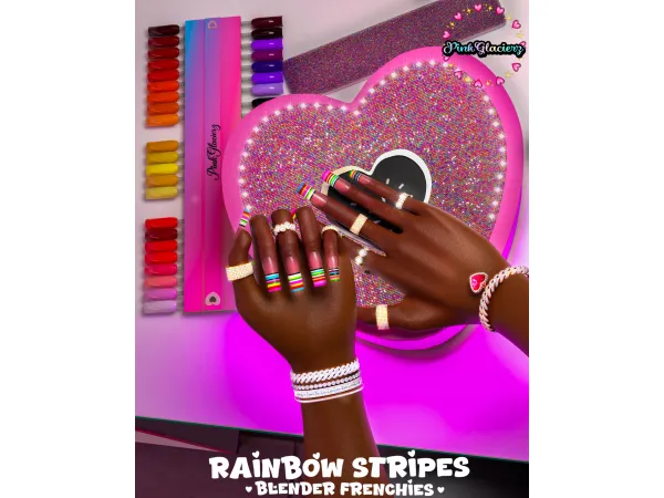 Alpha Rainbow Stripes Free Gift by PinkGlacierz - The Sims 4 Custom Content