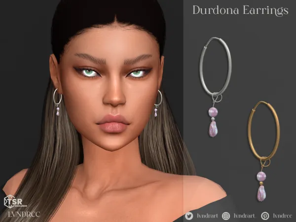 Alpha Durdona Earrings - The Sims 4 Custom Content