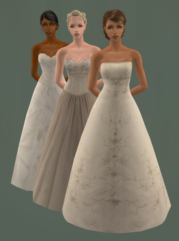 Bridal Boutique Romantic Wedding Gowns by simsfinds - The Sims 2 Custom Content