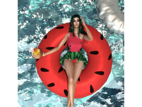 Alpha Watermelon set by Soni4ka - The Sims 4 Custom Content
