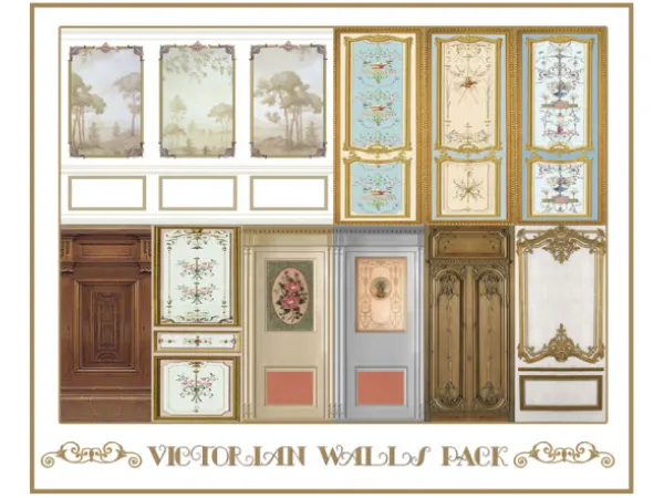 Maxis Match Lost Victorian Walls Pack from Sims 4 Designs by simstry - The Sims 4 Custom Content