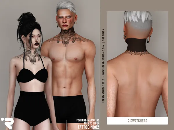 Mix AU TATTOO N002 - The Sims 4 Custom Content