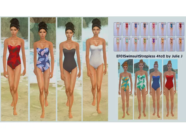 EF01SwimsuitStrapless 4to2 by Julie J - The Sims 2 Custom Content
