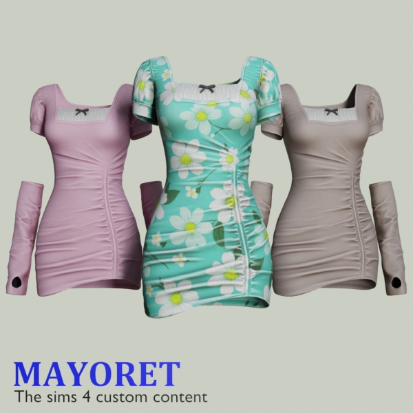 Alpha Mayoret shari Mini dress by mayoret - The Sims 4 Custom Content