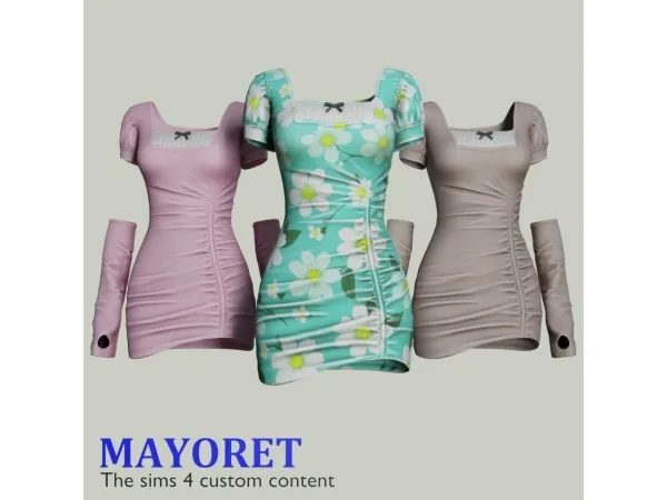 Alpha Mayoret shari Mini dress - The Sims 4 Custom Content