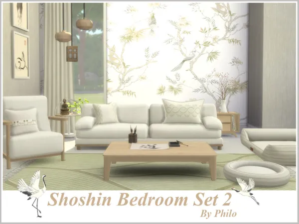 Maxis Match Shoshin Bedroom Set (Part 2) by philo - The Sims 4 Custom Content