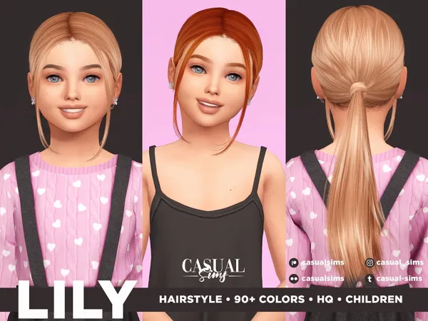 Lily Hairstyle for Children - Version without Strands