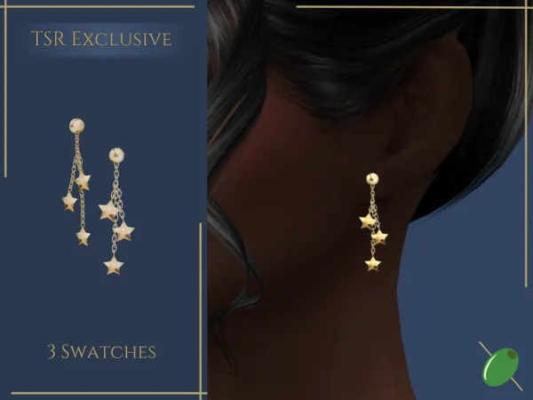 Alpha Stella Earrings - The Sims 4 Custom Content