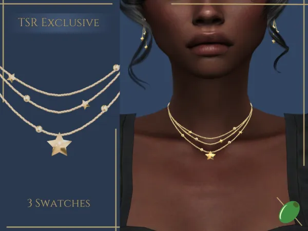 Alpha Stella Necklace - The Sims 4 Custom Content