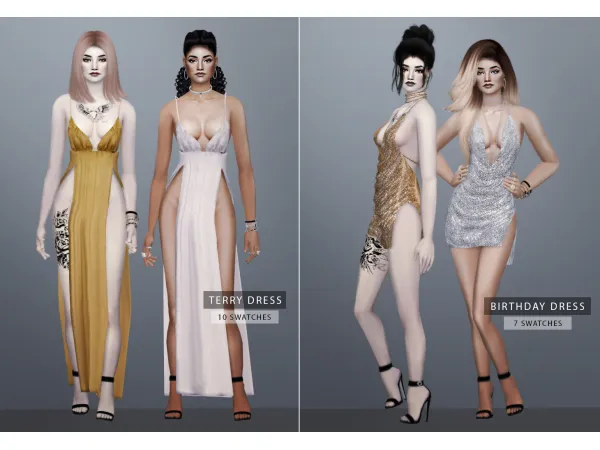 Terry Dress Birthday Dress neillan by e - The Sims 2 Custom Content