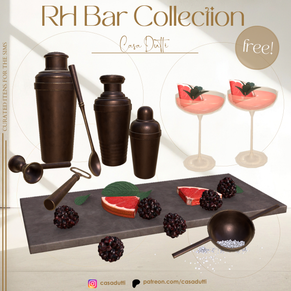 Alpha RH Bar Collection by casadutti - The Sims 4 Custom Content