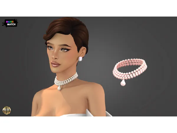 Maxis Match Le Jardin 2 P1 Necklace by Modco Studios - The Sims 4 Custom Content