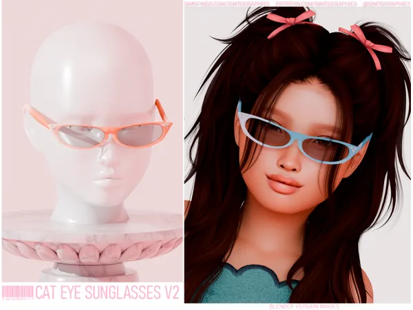 Mix Cat Eye Sunglasses V2 - The Sims 4 Custom Content