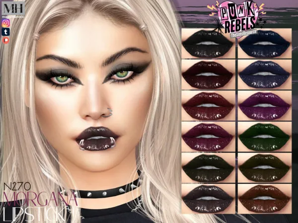 Alpha Punk Rebels Morgana Lipstick N270 - The Sims 4 Custom Content